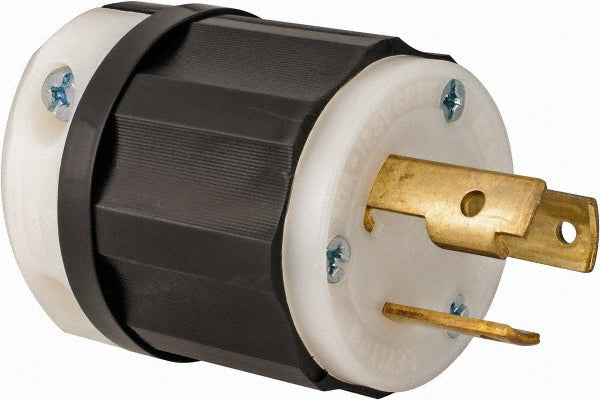 Leviton 2611 Locking Inlet Plug, Industrial, L5-30P, 125V, Black & White