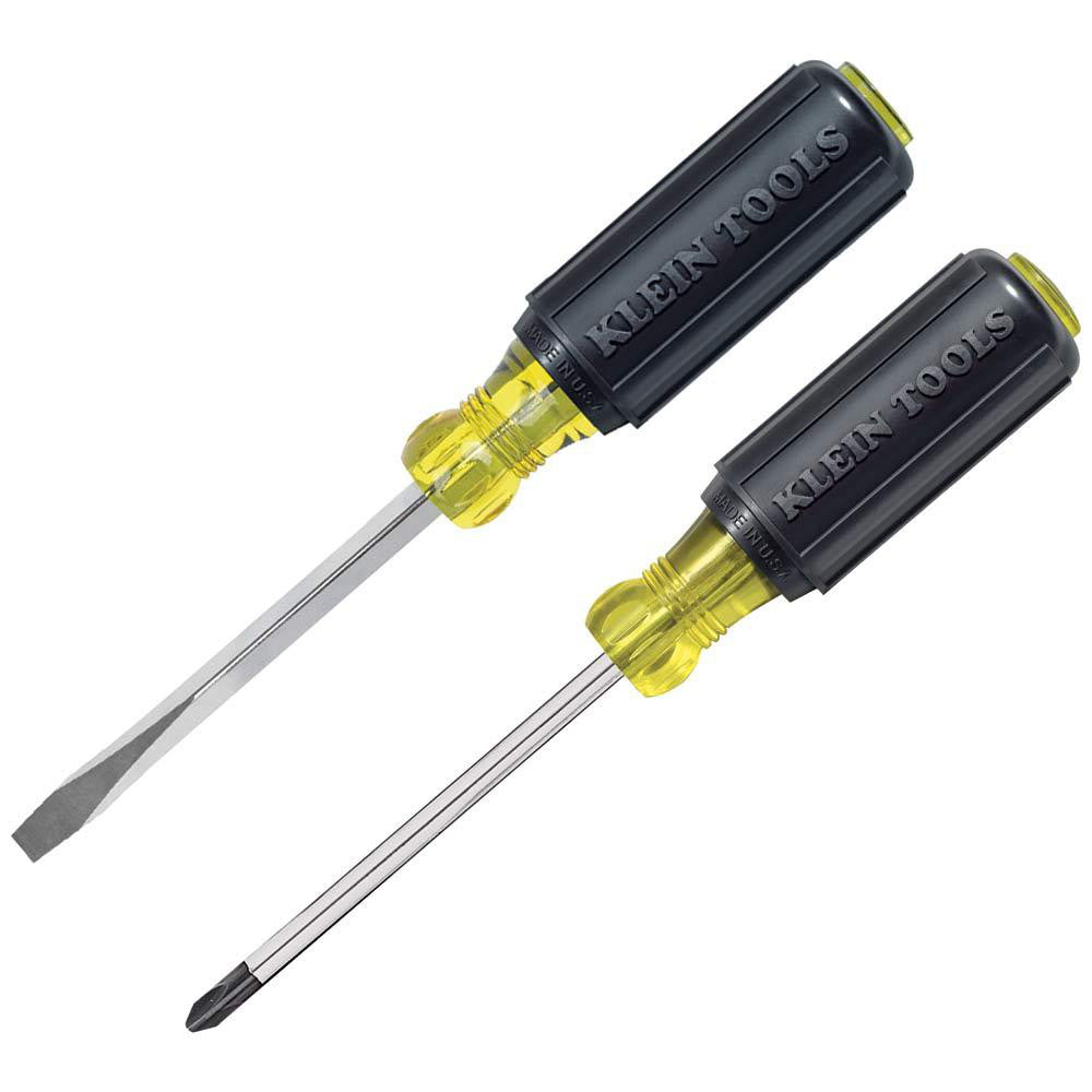 Klein Tools 85442 Screwdriver Sets Screwdriver Types Included Keystone Phillips  Number Of Pieces 2  Features Tip-IdentÂ® Cushion-Grip  Includes 1/4-Inch Keystone Tip and #2 Phillips Tip Screwdrivers