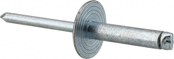 RivetKing SBS610LF/P250 Open End Blind Rivet Size 610, Large Flange Dome Head, Steel Body, Steel Mandrel