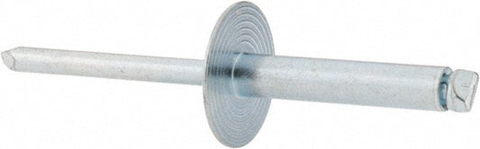 RivetKing SBS612LF/P250 Open End Blind Rivet Size 612, Large Flange Dome Head, Steel Body, Steel Mandrel