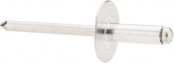 RivetKing ABA66LF/P250 Open End Blind Rivet Size 66, Large Flange Dome Head, Aluminum Body, Aluminum Mandrel