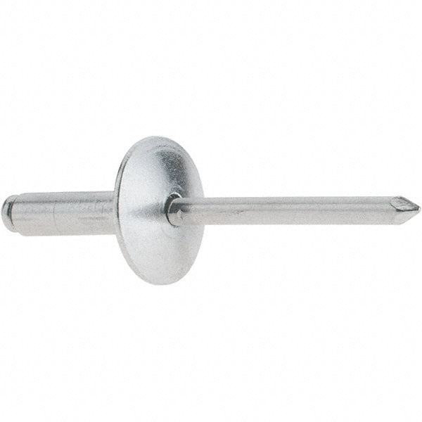 RivetKing ABA68LF/P250 Open End Blind Rivet Size 68, Large Flange Dome Head, Aluminum Body, Aluminum Mandrel