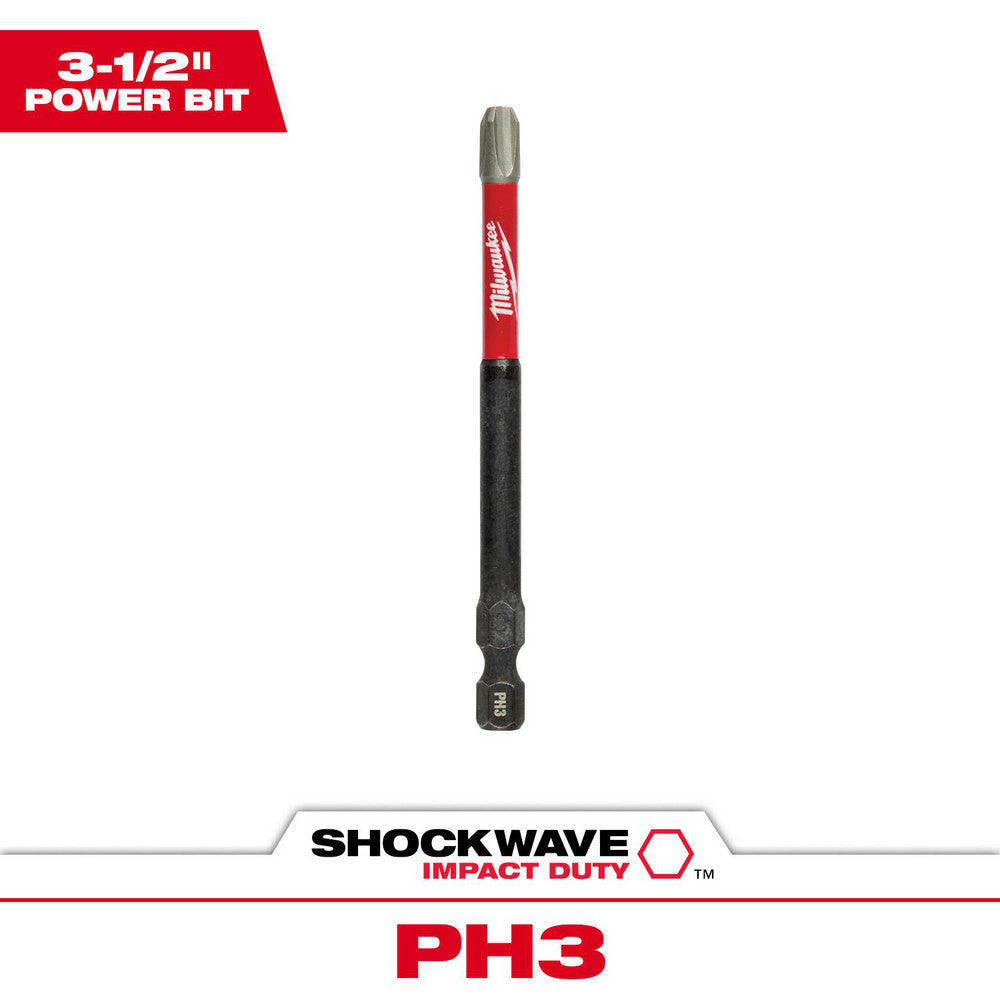 Milwaukee Tool 48-32-4563 Power & Impact Screwdriver Bits & Holders Bit Type Philips Power Bit  Drive Size (Inch) 1/4  Overall Length (Inch) 5-3/4  Hex Size (Inch) 1/4  Magnetic No  Phillips Size #3
