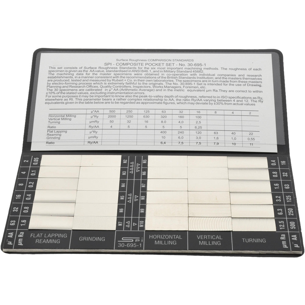 SPI 30-695-1 2 to 500 Ra micro Inch Surface Finish, Nickel, Surface Finish Comparator