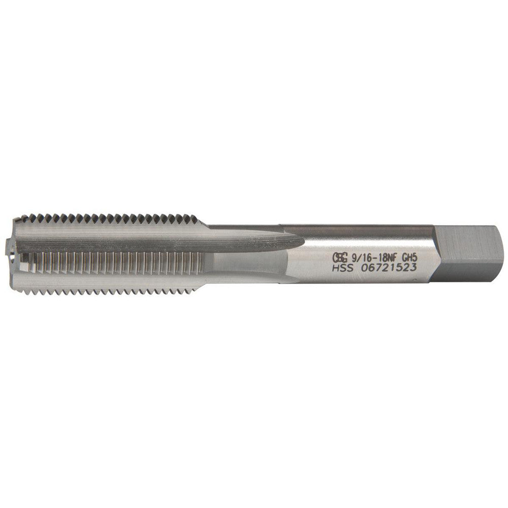 OSG 1143500 Straight Flute Tap 9/16-18 UNF, 4 Flute, Bottoming Chamfer, High-Speed Steel, Bright/Uncoated Finish