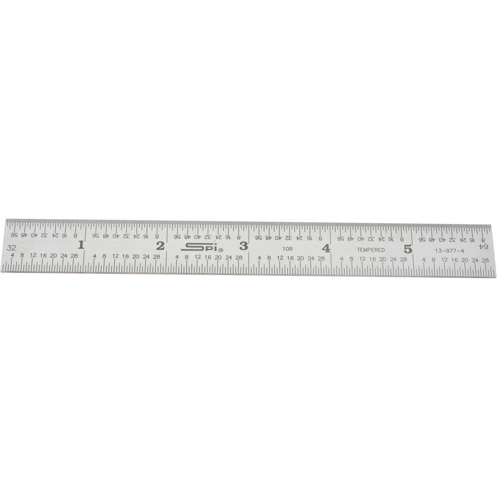 SPI 13-977-4 Steel Rule 6" OAL, 10R Graduation, Rigid, 3/4" OAW
