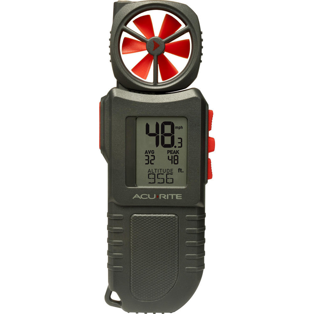 Acu-Rite 00256M Airflow Meters Meter Type Wind Speed Indicator Anemometer/Hygrometer/Thermometer/Light Meter  Measures Airflow Ambient Temperature Humidity  Humidity Sensing Yes  Data Logging No  Auto Power Off Yes