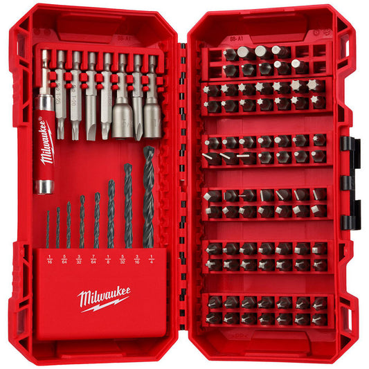 Milwaukee Tool 48-32-1556 Power & Impact Screwdriver Bit Sets Bit Type Hex Insert Philips Slotted Square Torx  Point Type Phillips, Slotted, Torx, Hex Square  Drive Size (Inch) 1/8 3/32 5/64 7/64 9/64  Overall Length (Decimal Inch) 10.3200