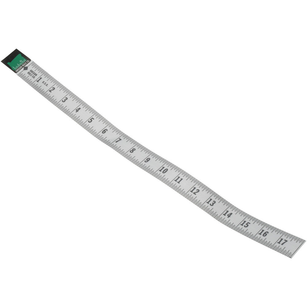 Oregon Rule Company ER-S018L-TC 1.5 Ft. Long x 1-1/4 Inch Wide, 1/16 Inch Graduation, Silver, Mylar Adhesive Tape Measure