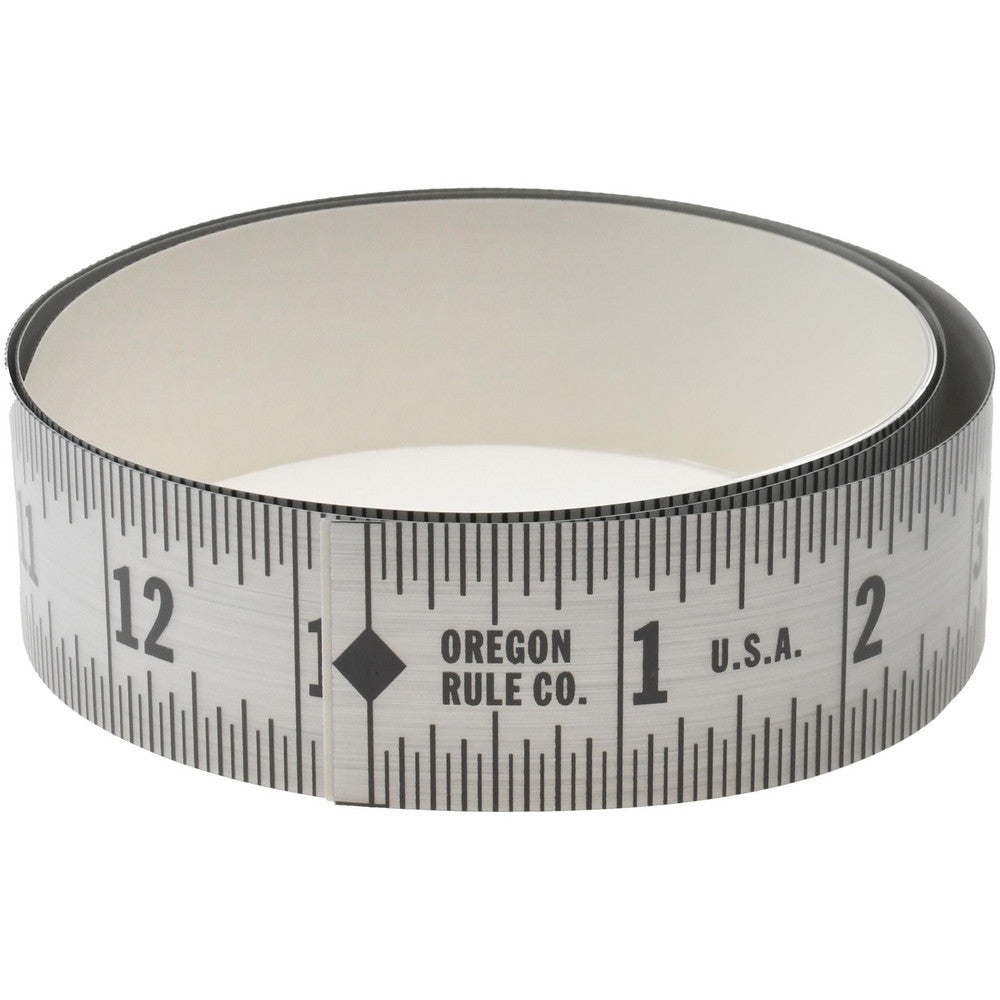 OREGON RULE COMPANY ER-S036L-TC 3 Ft. Long x 1-1/4 Inch Wide, 1/16 Inch Graduation, Silver, Mylar Adhesive Tape Measure