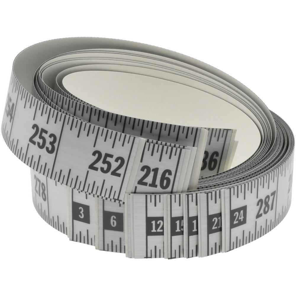 Oregon Rule Company FR-S288R-TC 24 Ft. Long x 1 Inch Wide, 1/16 Inch Graduation, Silver, Mylar Adhesive Tape Measure
