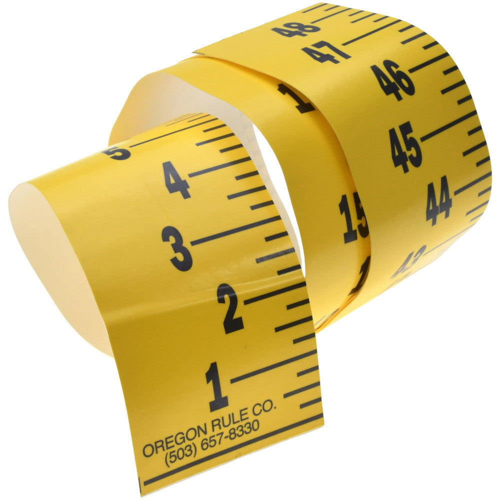 Oregon Rule Company FXW-Y048VU-TC 4 Ft. Long x 3 Inch Wide, 1/4 Inch Graduation, Yellow, Mylar Adhesive Tape Measure