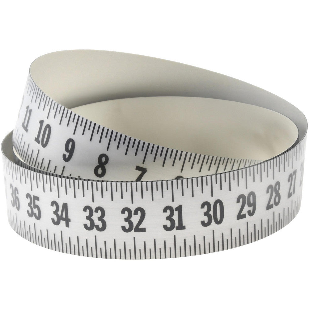 Oregon Rule Company FHR-S072R-TC 3 Ft. Long x 1 Inch Wide, 1/8 Inch Graduation, Silver, Mylar Adhesive Tape Measure