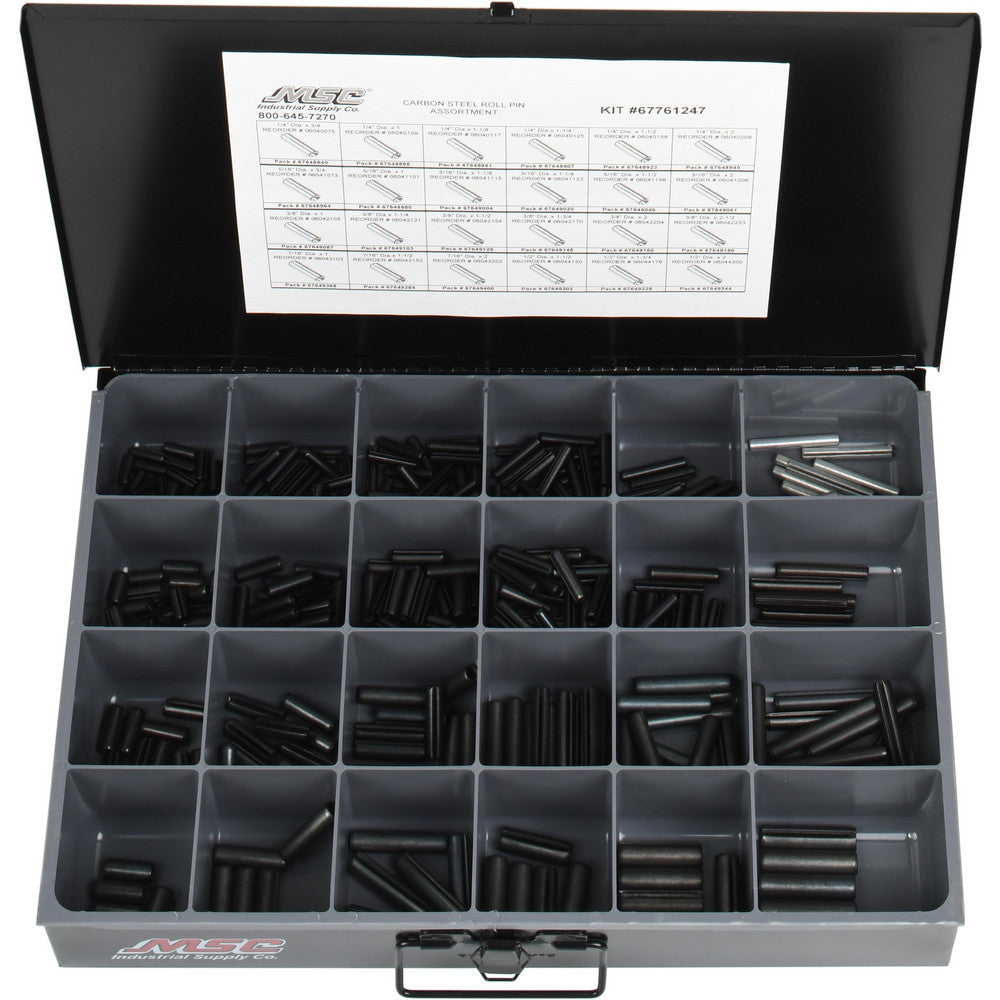 Value Collection 67761247 320 Piece, 1/4 to 1/2" Pin Diam, Spring Pin Assortment