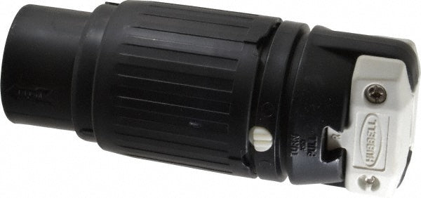 Hubbell Wiring Device-Kellems HBL3764C Locking Inlet Connector, Industrial, Non-NEMA, Black & White
