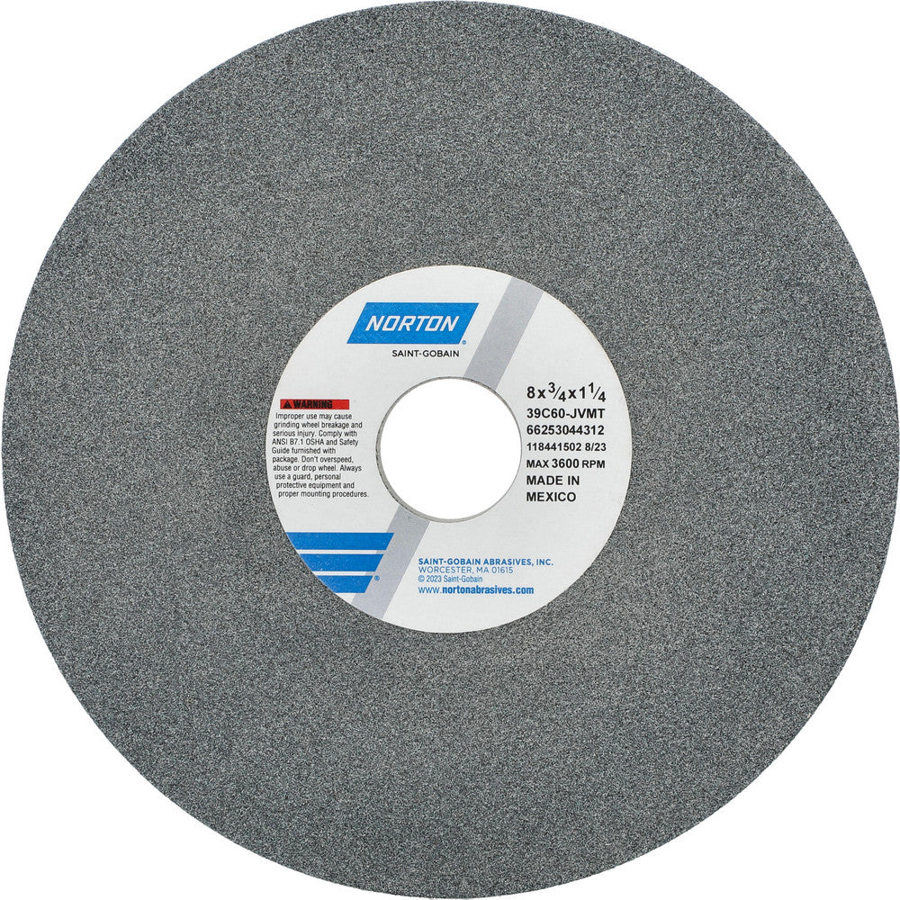 Norton 66253044312 Surface Grinding Wheel 8" Dia, 3/4" Thick, 1-1/4" Hole, 60 Grit, J Hardness