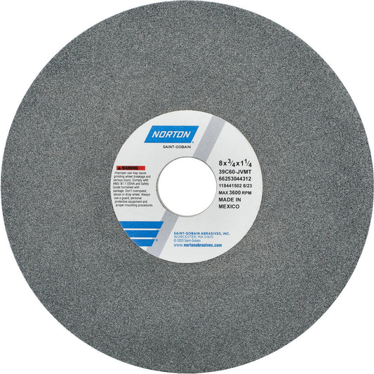 Norton 66253044312 Surface Grinding Wheel 8" Dia, 3/4" Thick, 1-1/4" Hole, 60 Grit, J Hardness