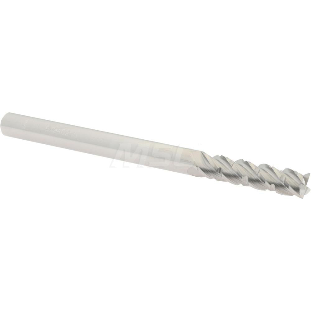 Accupro 67940205 Roughing & Finishing End Mill 3/16" Dia, 4 Flutes, Square End, Chipbreaker, Solid Carbide