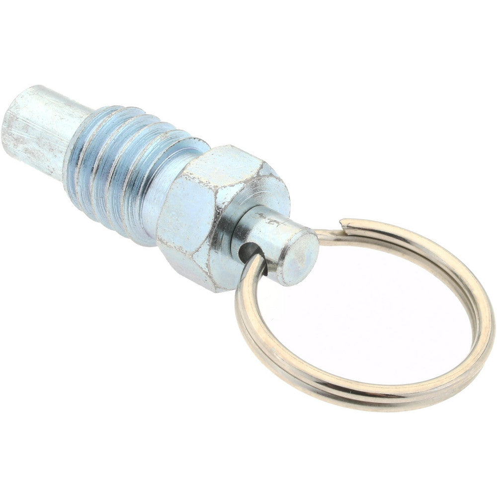 Gibraltar PR38-G 3/8-16, 0.31" Thread Length, 1/4" Plunger Diam, 0.28" Plunger Projection, 0.75 Lb Init to 3 Lb Final End Force, Steel Pull Ring Plunger