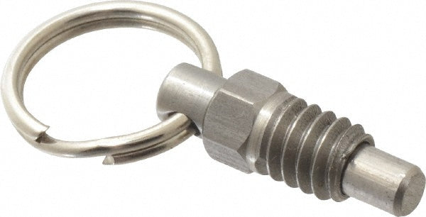 Gibraltar SPR25-PT-G 1/4-20, 0.31" Thread Length, 0.16" Plunger Diam, 0.19" Plunger Projection, 0.5 Lb Init to 2 Lb Final End Force, Stainless Steel Pull Ring Plunger