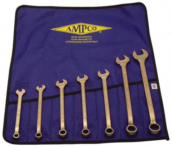 Ampco M-41 Combination Wrench Set 7 Pc, 3/8 to 7/8" Wrench, Inch