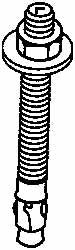 DeWALT Anchors & Fasteners 07615-PWR Concrete Wedge Expansion Anchor 3/8" Dia, 3-3/4" OAL, 1-5/8" Min Embedment