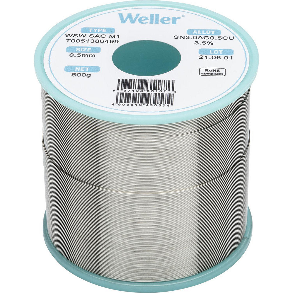 Weller T0051386499 Solder Solder Type Lead Free  Material Alloy  Container Type Spool  Container Size 500 g  Minimum Melting Temperature 422.6  Maximum Melting Temperature 429.8
