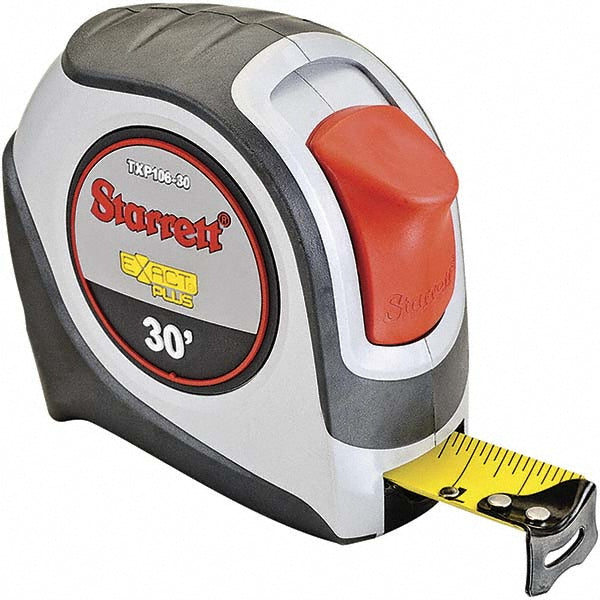 Starrett 30641 Tape Measure 30' Long, 1-1/16" Width, Yellow Blade