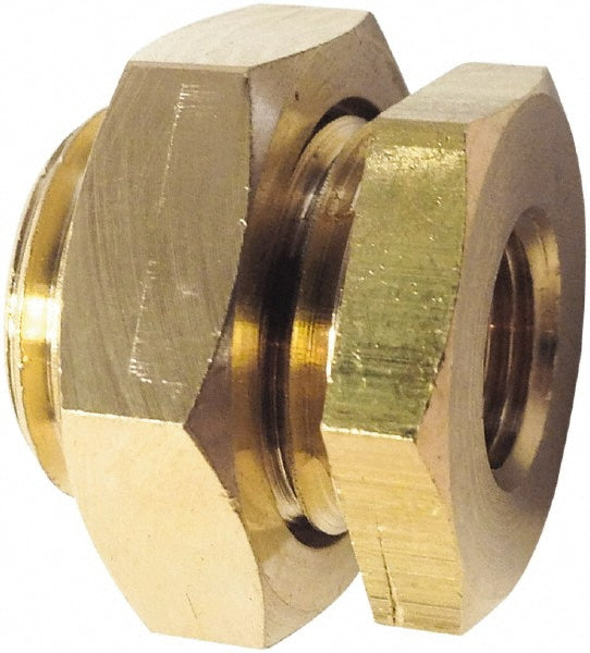 Legris 0117 00 13 Industrial Pipe Male & Female Bulkhead 1/4" Female Thread, 1/4" Male Thread, FBSPP x MBSPP