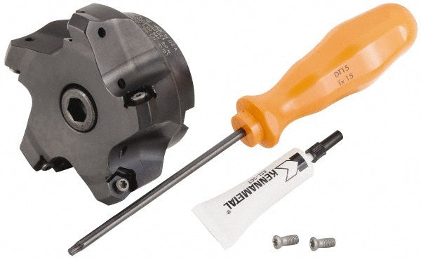Kennametal 4130494 3" Cut Diam, 1" Arbor Hole, 3.23mm Max Depth of Cut, 45&deg Indexable Chamfer & Angle Face Mill