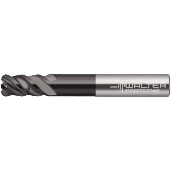 Walter-Prototyp 6579429 Corner Radius End Mill 10.01 mm Dia, 22 mm LOC, 0.02" Radius, 3 Flutes, Solid Carbide