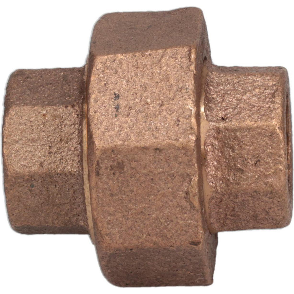 Merit Brass XNL187-06 Brass Pipe Union 3/8" Fitting, Threaded, FNPT x FNPT, Class 125, Lead Free