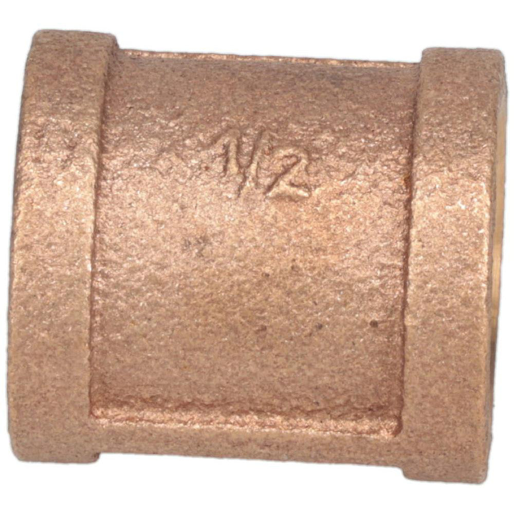 Merit Brass XNL111-08 Brass Pipe Coupling 1/2" Fitting, Threaded, FNPT x FNPT, Class 125, Lead Free