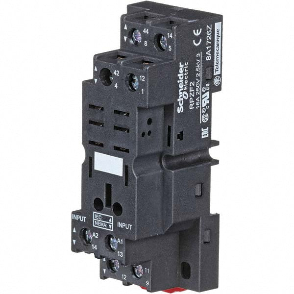 Square D RPZF2 8 Pins, 250 Volt, 16 Amp, DPDT, Ice Cube Relay Socket