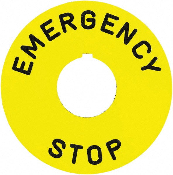 Square D 9001KN8330 Round, Plastic Legend Plate - Emergency Stop
