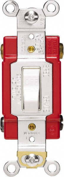 Cooper Wiring Devices AH1222W 2 Pole, 120 to 277 VAC, 20 Amp, Industrial Grade Toggle Wall Switch