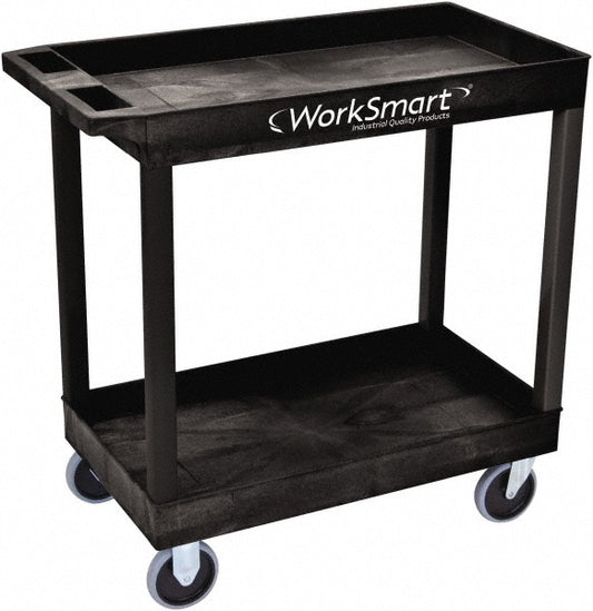 Value Collection WS-MH-PCAR-019 Shelf Utility Cart Plastic, Black