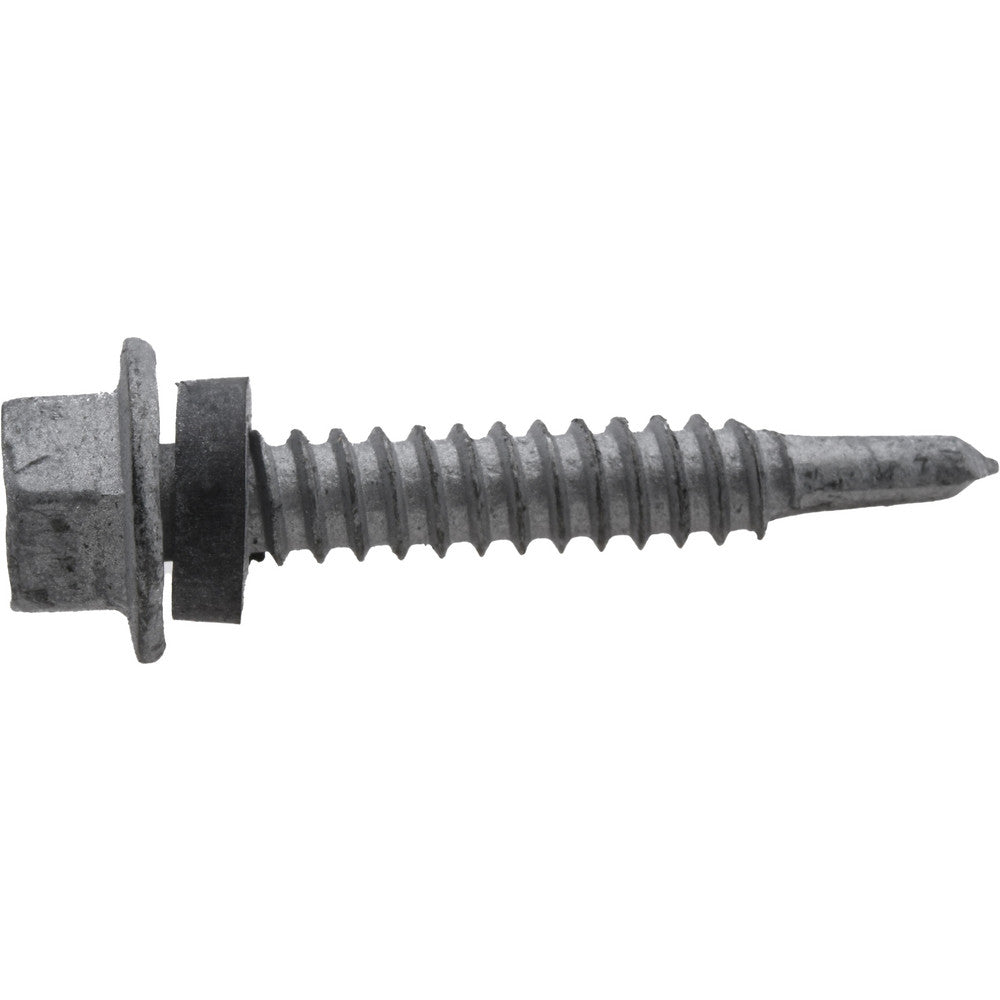 ITW Buildex 560129 1/4", Hex Washer Head, Hex Drive, 1-1/2" Length Under Head, #3 Point, Self Drilling Screw