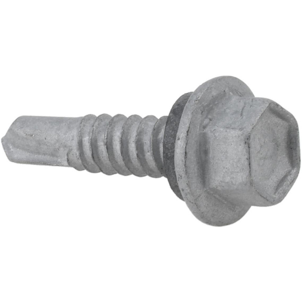 ITW Buildex 560128 1/4", Hex Washer Head, Hex Drive, 1" Length Under Head, #3 Point, Self Drilling Screw