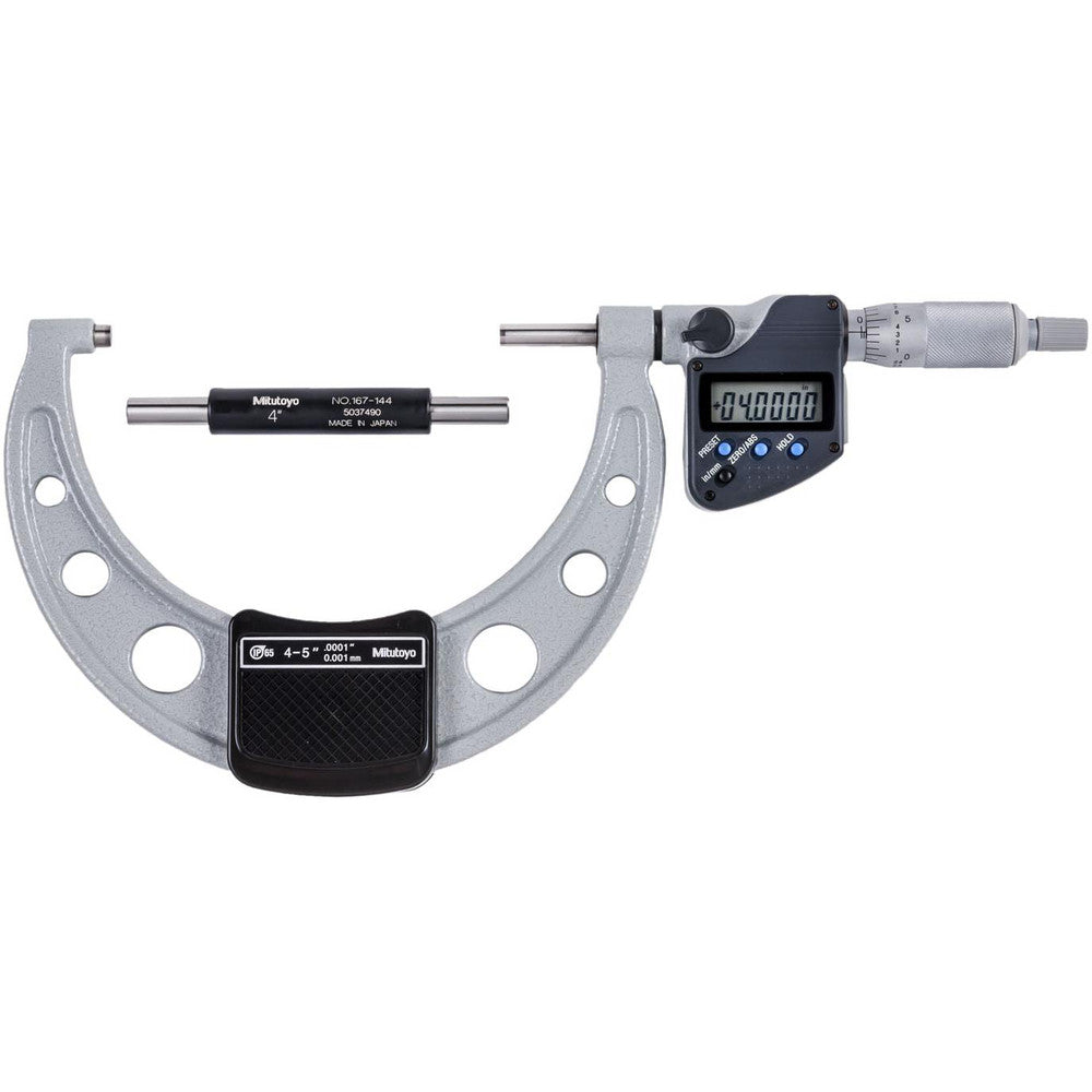 Mitutoyo 293-350-30 Electronic Outside Micrometer 5" Max, Solid Carbide Face, IP65