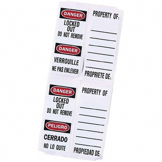Master Lock S141 Lockout Accessories Type Padlock Cover  For Use With Write-on No 411 Padlock Labels  Material Paper  Color Black White  