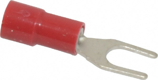 Thomas & Betts TV18-8F-XV Standard Fork Terminal Red, Vinyl, Partially Insulated, #8 Stud, Crimp