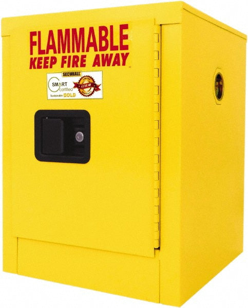 Securall Cabinets A102 Standard Cabinet Manual Closing, 1 Shelf, Yellow