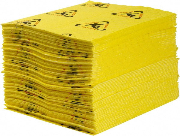 Brady SPC Sorbents CH200 Sorbent Pad Chemical & Hazmat Use, 15" Wide, 19" Long, 60 gal, Black, Red & Yellow