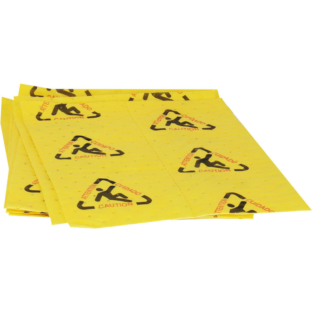 Brady SPC Sorbents CH100 Sorbent Pad Chemical & Hazmat Use, 15" Wide, 19" Long, 30 gal, Black, Red & Yellow