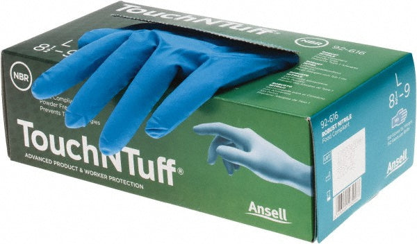 Ansell 586315 Series TouchNTuff Disposable Gloves Size Large, 3.1 mil, Uncoated-Coated Nitrile, Industrial Grade, Unpowdered