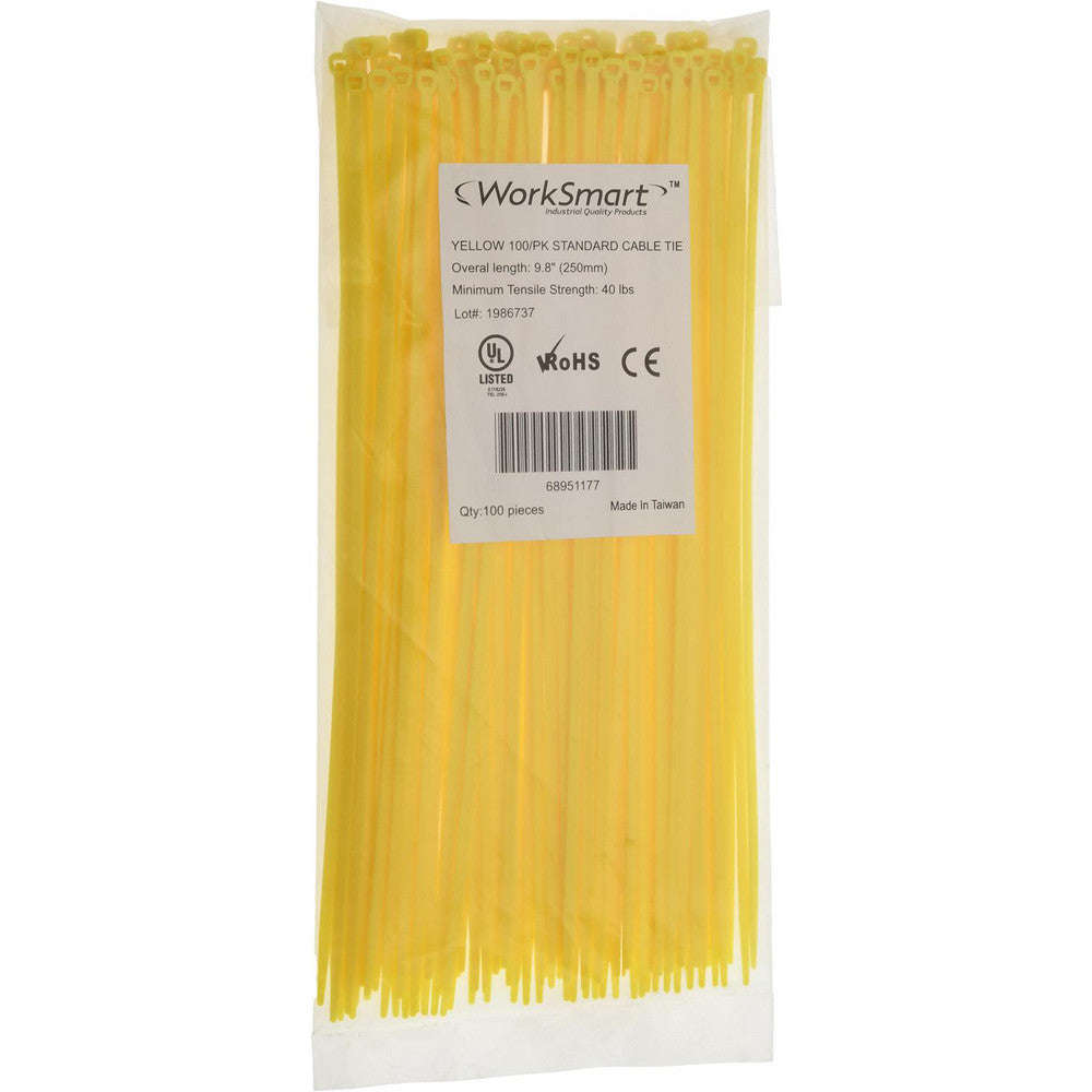 Pro-Source TSL-250-I-YY-PRO Cable Tie Duty 9.8" Long, Yellow, Nylon, Standard