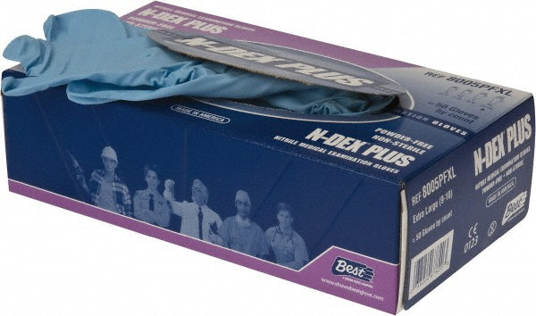 SHOWA 8005PFXL Disposable Glove Size X-Large, 8.0 mil, Nitrile Coated, Nitrile, Food Grade, Powder-Free, Biodegradable