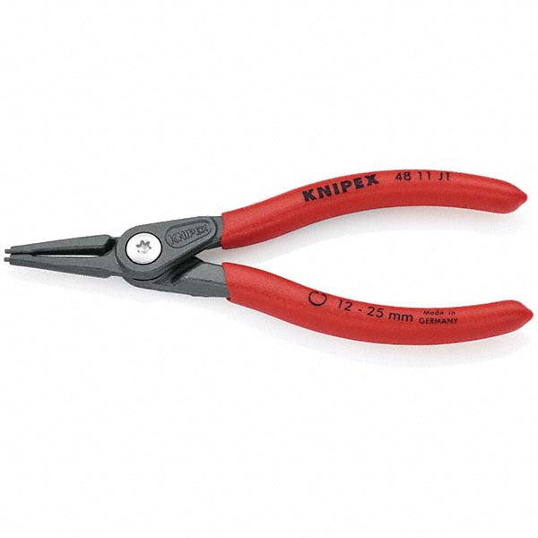 Knipex 4811J1 Retaining Ring Pliers Tool Type Internal Ring Pliers Type Internal Tip Angle 0 Â° Body Material Steel Handle Material Non-Slip Plastic Coated Tether Style Not Tether Capable Features Heavy-Duty Bolted Joint Zero Backlash Operation Inserted