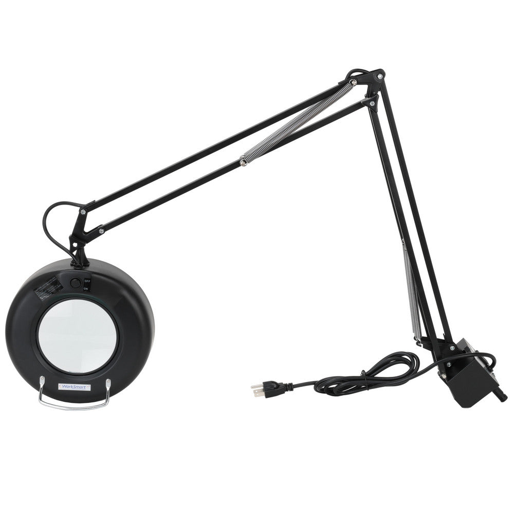 Value Collection LTS120-30-black Task Light Fluorescent, 38" Reach, Swing Arm, Clamp-On, Black